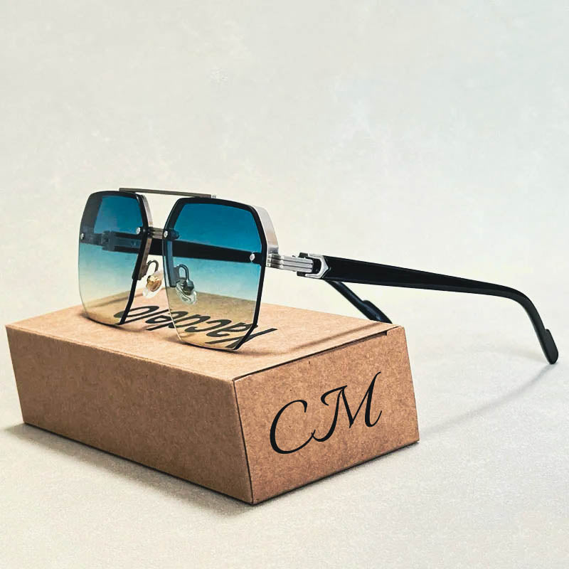 Jupiter Rimless Vintage Sunglasses – UV400 Semi-Rimless Unisex Eyewear Sunglasses