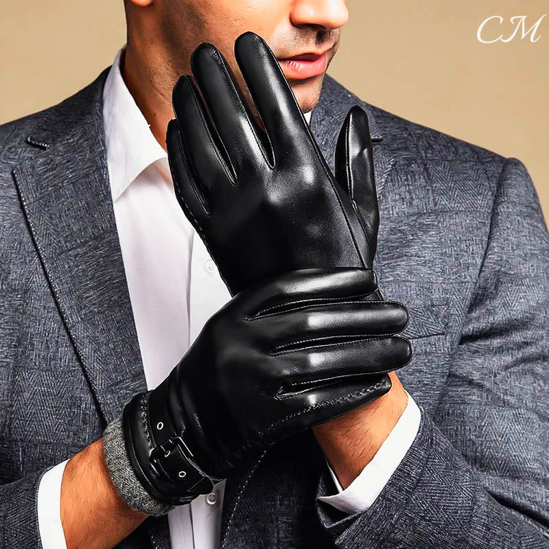 "Lucio" Genuine Leather Gloves Black Gloves