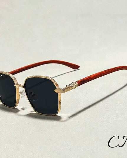 Giovanni™ Retro Wooden Sunglasses – UV400 Unisex Bamboo Frame Eyewear Black Sunglasses