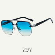 Jupiter Rimless Vintage Sunglasses – UV400 Semi-Rimless Unisex Eyewear Sunglasses