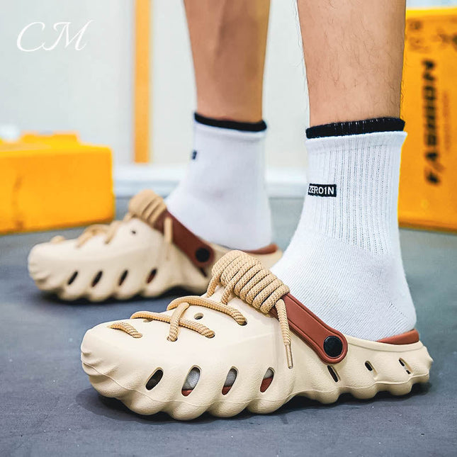 BreezeWalk Premium Crocs – Lightweight Comfort & All-Day Wear Khaki Sandals