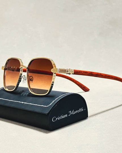 Giovanni™ Retro Wooden Sunglasses Gold Sunglasses