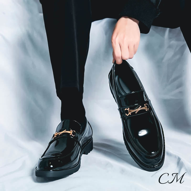 "Monarch" Leather Loafers Black Shoes