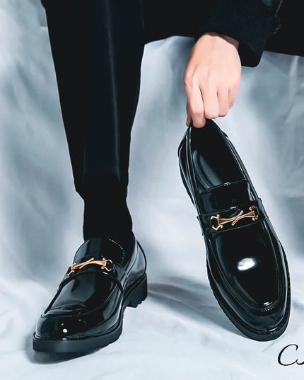 "Monarch" Leather Loafers Black Shoes