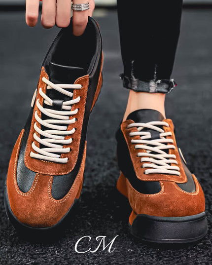 Angelo Guerra™ Italian Leather Sneakers Brown Sneakers
