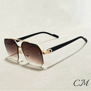 Jupiter Rimless Vintage Sunglasses – UV400 Semi-Rimless Unisex Eyewear Gold Sunglasses