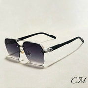 Jupiter Rimless Vintage Sunglasses – UV400 Semi-Rimless Unisex Eyewear Gray Sunglasses