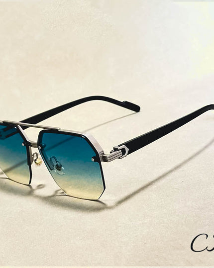 Jupiter Rimless Vintage Sunglasses – UV400 Semi-Rimless Unisex Eyewear Sunglasses