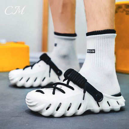 BreezeWalk Premium Crocs – Lightweight Comfort & All-Day Wear White Sandals