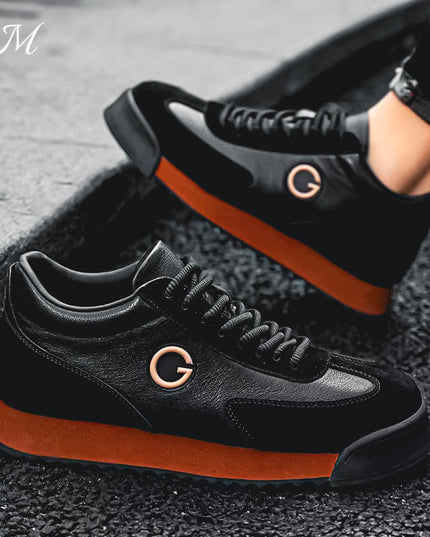 Angelo Guerra™ Italian Leather Sneakers Black Sneakers
