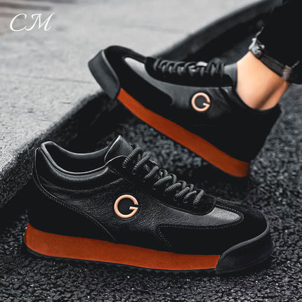 Angelo Guerra™ Italian Leather Sneakers Black Sneakers