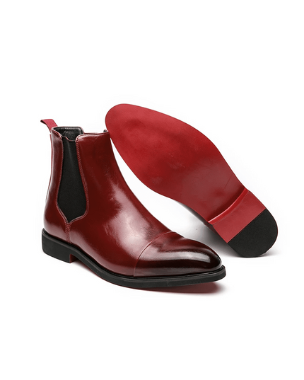Dante Premium Leather Chelsea Boots for Timeless Elegance Red Boots