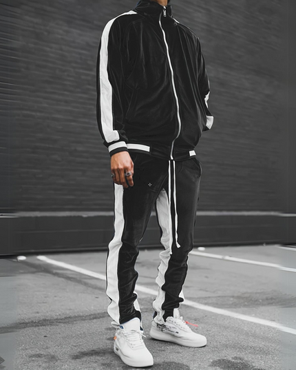 Xavier | Classic tracksuit for men Black Two Piece Outfits