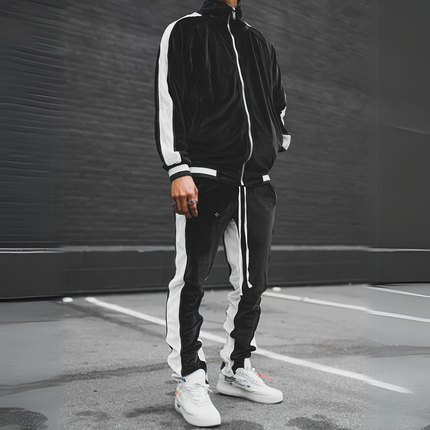 Xavier | Classic tracksuit for men Black Two Piece Outfits