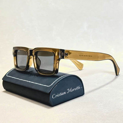 MetroGaze™ Square Sunglasses – UV400 Bold Square Frames Yellow Sunglasses