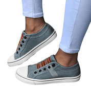 Women’s Large‑Size Canvas Elastic Flats Shoes & Sandals
