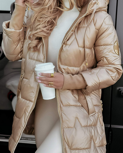 Women's Stylish Cotton Fall Jacket Beige Jacket & Coats