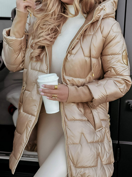 Women's Stylish Cotton Fall Jacket Beige Jacket & Coats