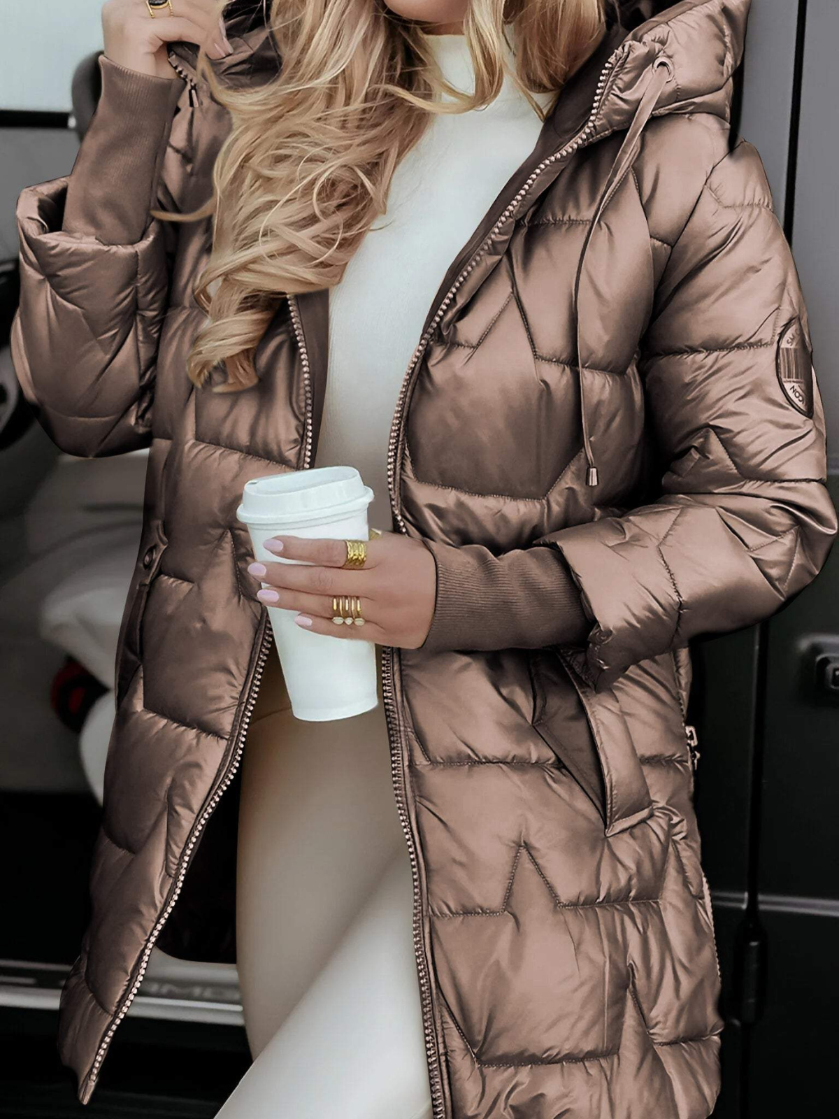 Women's Stylish Cotton Fall Jacket Brown Jacket & Coats