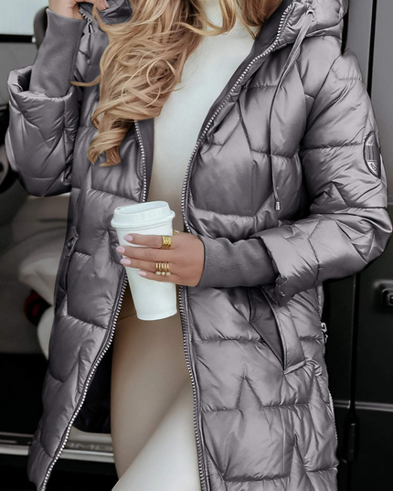 Women's Stylish Cotton Fall Jacket Grey Jacket & Coats