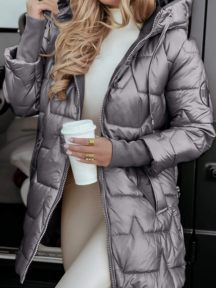 Women's Stylish Cotton Fall Jacket Grey Jacket & Coats