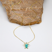Ocean's Promise Opal Turtle Necklace Necklace