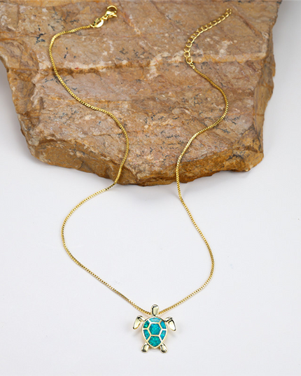 Ocean's Promise Opal Turtle Necklace Necklace