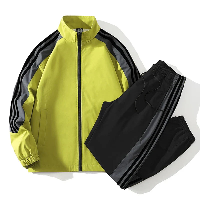 Vance Tracksuit Set Lime Yellow Tracksuit Set