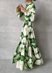 Jordan | Elegant Flowy Maxi Dress Green Dresses