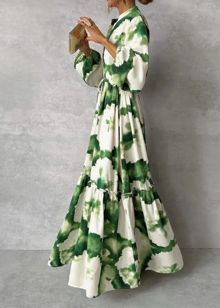 Jordan | Elegant Flowy Maxi Dress Green Dresses