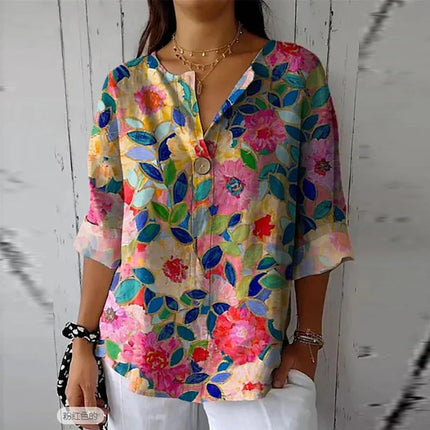 Cotton Linen Blouse Multicolor 2 Blouses