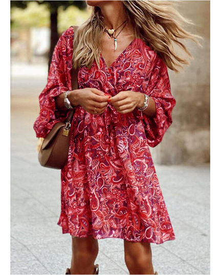 Stylish Boho Summer Dress Red Dresses