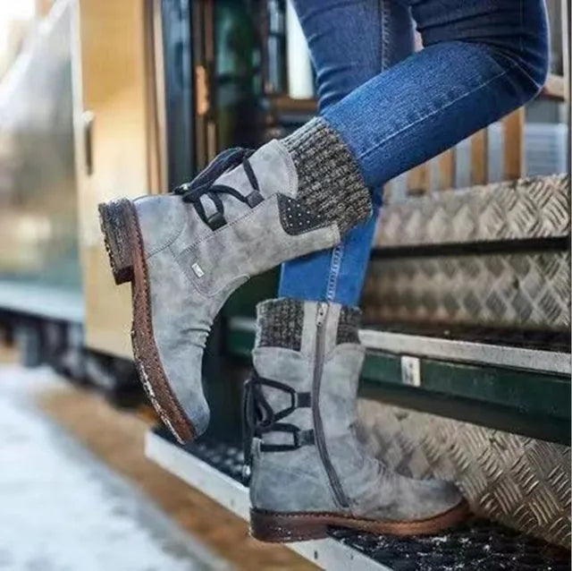 Julia | Wool Boots With Orthopedic Gray Boots