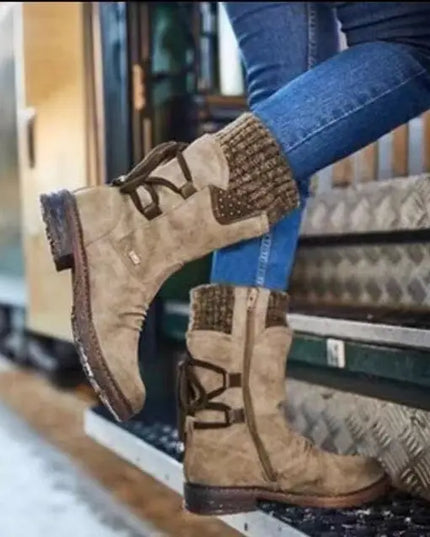 Julia | Wool Boots With Orthopedic Khaki Boots
