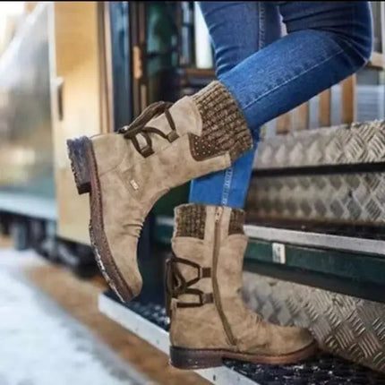 Julia | Wool Boots With Orthopedic Khaki Boots