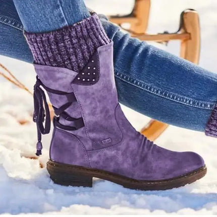Julia | Wool Boots With Orthopedic Purple Boots