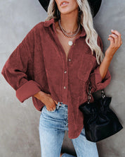 Esme | Vintage Corduroy Shirt Wine Shirt