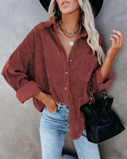 Esme | Vintage Corduroy Shirt Wine Shirt