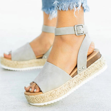 Comfortable Wedge Sandals Gray Wedge Sandals
