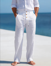 Edward | Premium Linen Trousers White Men Trousers
