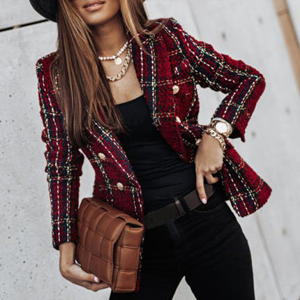 Women's Elegant Tailored Blazer Wine red Blazer
