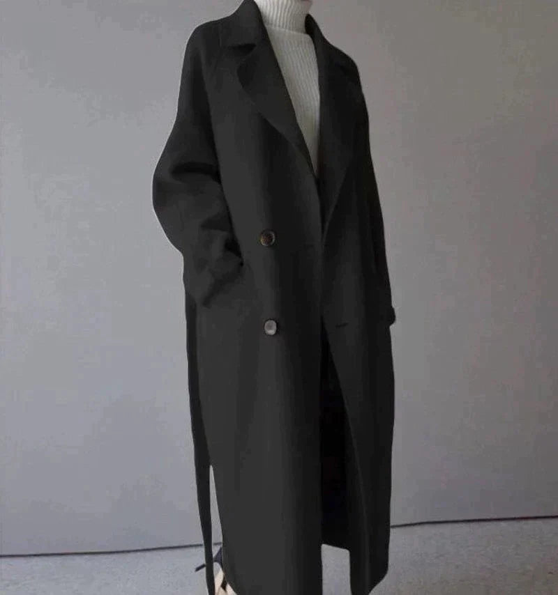 Alicia | Long Wool Coat BLACK