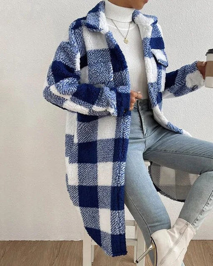 ﻿Gwen - Checkered Women’s Coat Women's Clothing