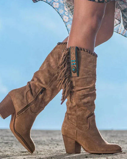 Leonie I Wild West Suede Leather Boots Brown Boots