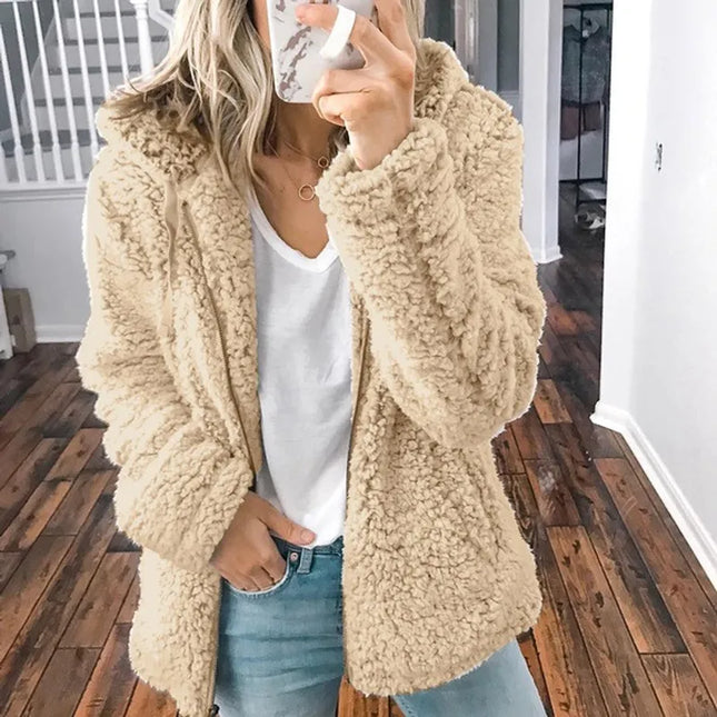 Emilia- Women's Winter Hoodie Khaki Hoodie