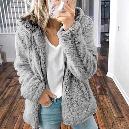 Emilia- Women's Winter Hoodie Gray Hoodie