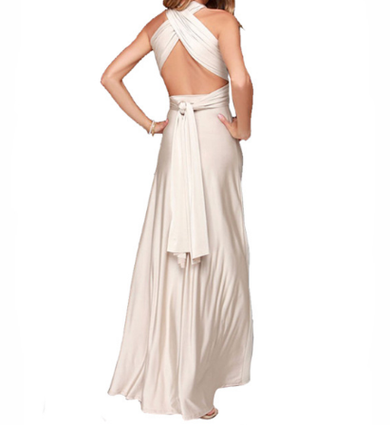Women's Multiway Maxi Dress Beige Dresses
