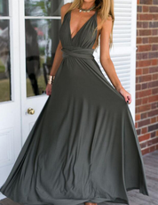 Women's Multiway Maxi Dress Gray Dresses