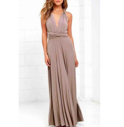 Women's Multiway Maxi Dress Khaki Dresses