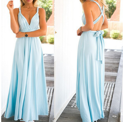 Women's Multiway Maxi Dress Light Blue L Dresses